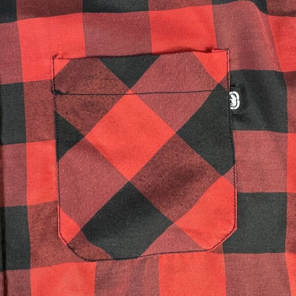 Ecko Unltd Flannel Shirt Men's Sz 3XB Button Down Red Black Plaid Lumberjack - Picture 10 of 10